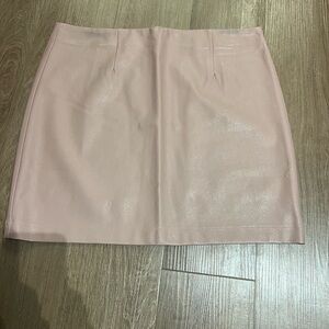Lulu's Blush Faux-Leather Mini Skirt